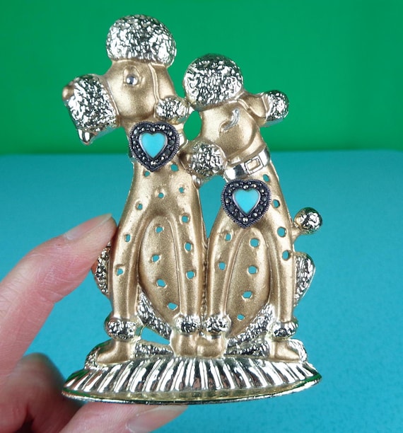 Vintage Retro French Torino Poodle Jewelry Caddy Pierced Earrings Holder 1950s 1960s Mid Century Storage Collectible Gift Mementos Keepsake