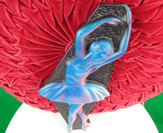 Vintage Iridescent 1964 Miller Studio Chalkware: Mid Century Modern Ballerina Plaque Wall Art Decor Gift