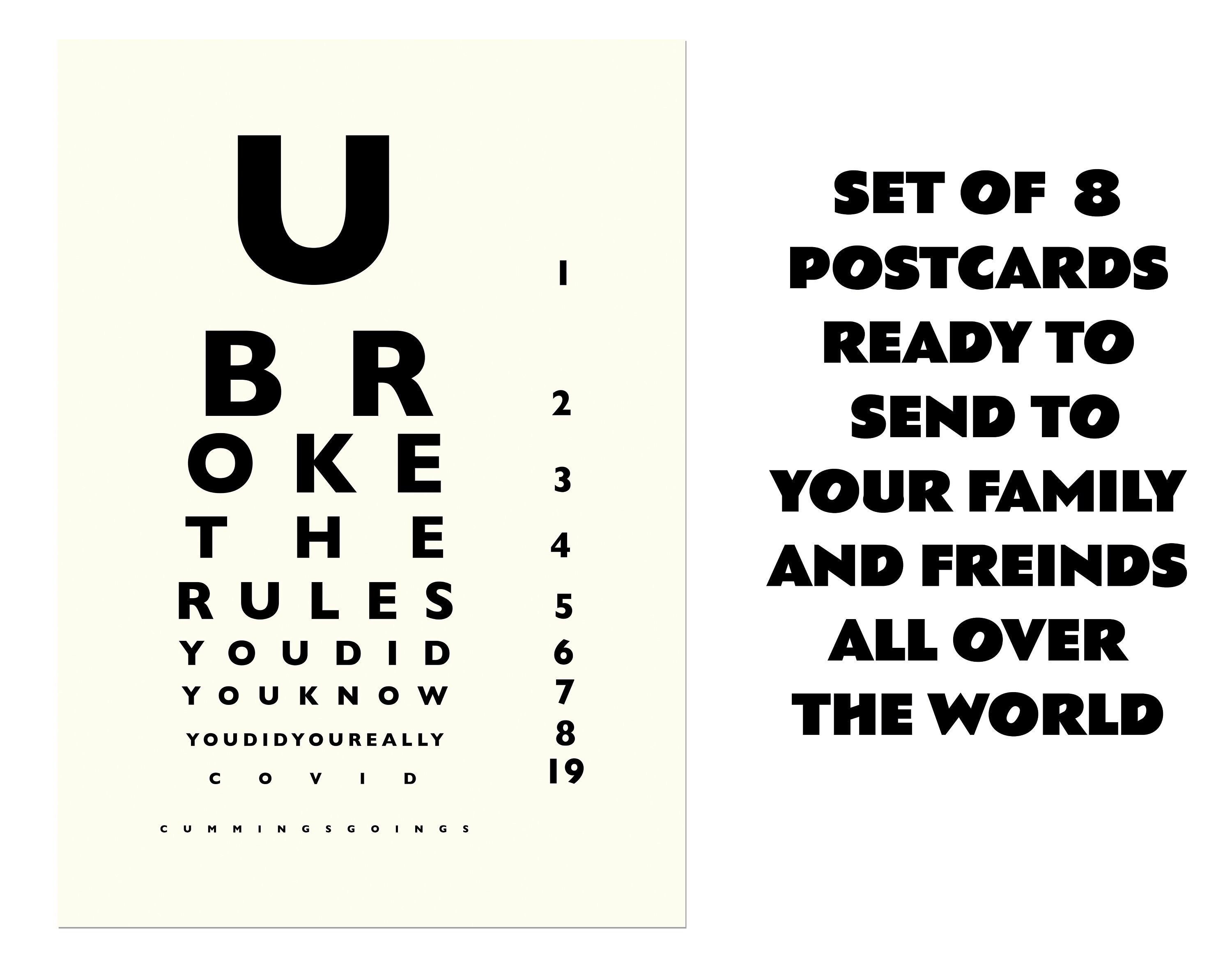 Eye Test Chart Postcards set of 8 | Etsy Eye Test Chart Postcards set of 8 | Etsy