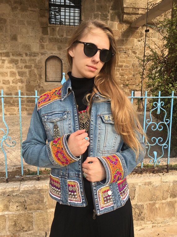 Tribal long hotsell jean jacket