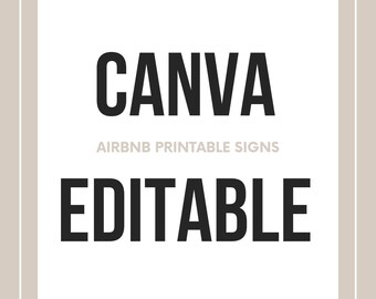 Editable Airbnb Sign Templates | Canva Printable | Welcome, House Rules, Wi-Fi, Check-Out Info | Instant Download
