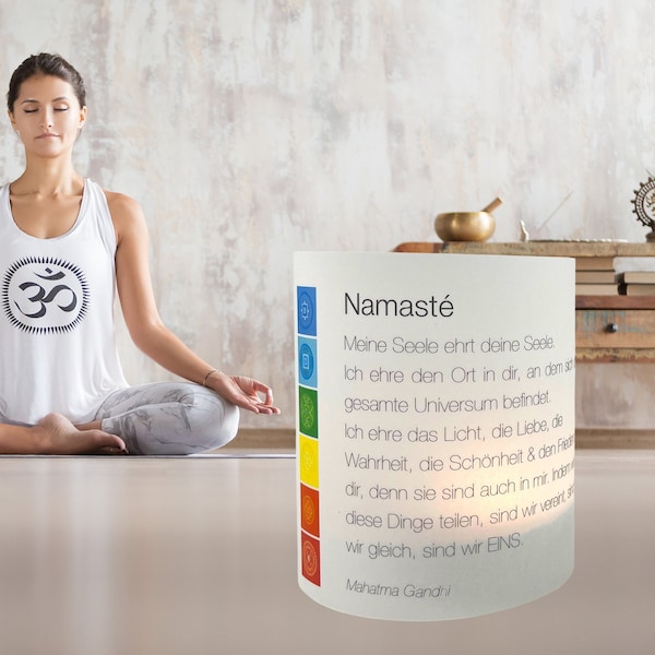 Wiederverwendbares Yoga-Licht Mahatma Gandhi Namasté Meine Seele ehrt deine Seele