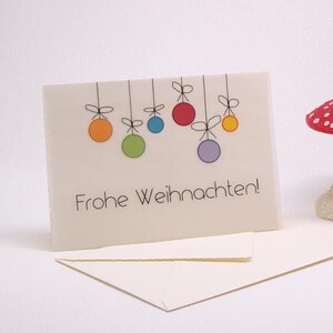 Noble Christmas card transparent paper Merry Christmas colorful Christmas balls