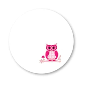 DIY 12 autocollants d'étape hibou rose pour auto-étiquetage