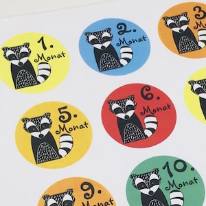 adesivi colorati per 24 mesi adesivi per pietre miliari per bambini con animali