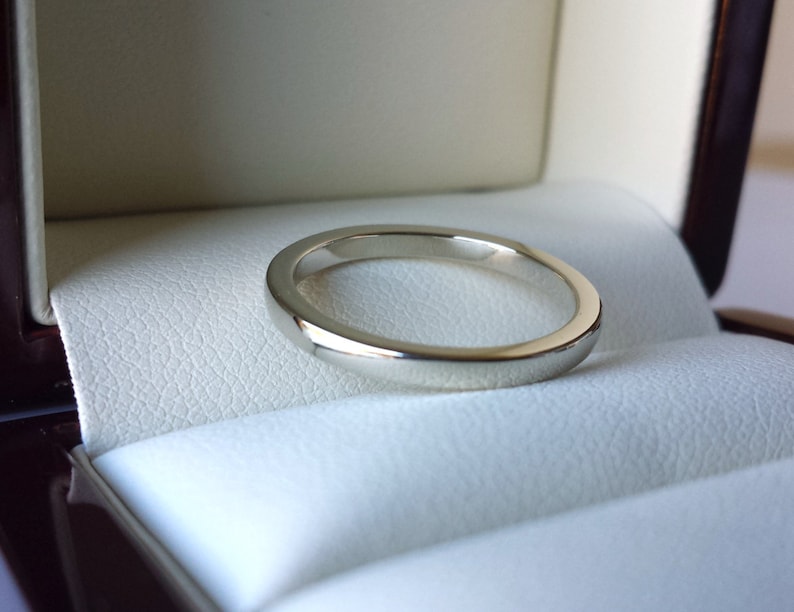Thin Platinum wedding band 1mm 2mm Hammered comfort fit matte satin domed flat thin platinum band slim platinum ring slim skinny custom