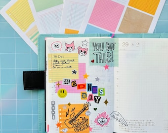 Vintage Paper Stickers | Journal, Planner Stickers, Pack of 4