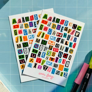 Ransom Note Letters Deco Sticker Sheet