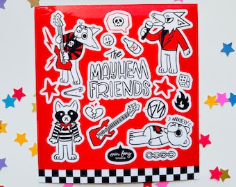 The Mayhem Friends Sticker Sheet | Punk Emo Stickers