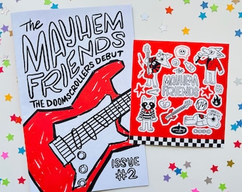 The Mayhem Friends, The Doomscrollers Debut – Issue #2 | Comic Zine | Punk Zine