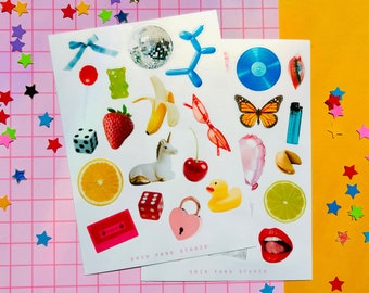 PNG Scrapbooking Sticker Sheet | png stickers, scrapbooking stickers, bujo stickers, junk journal stickers, deco stickers, kpop stickers
