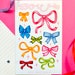 Bow Sticker Sheet | Colorful Ribbon Deco Sticker Sheet, Planner ...