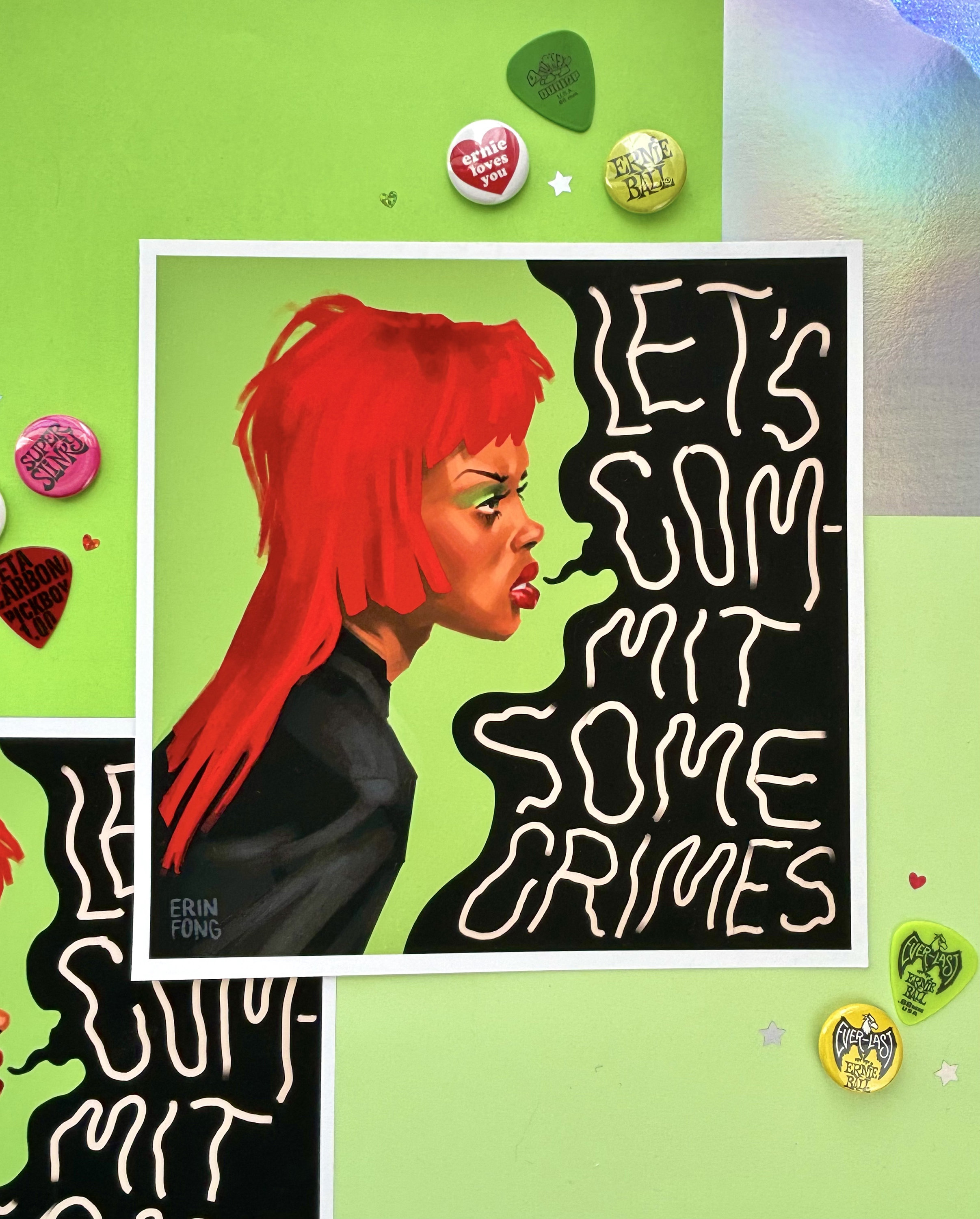 Crime Punk Art Print | 8.5x8.5, Digital Art, Punk Wall Art