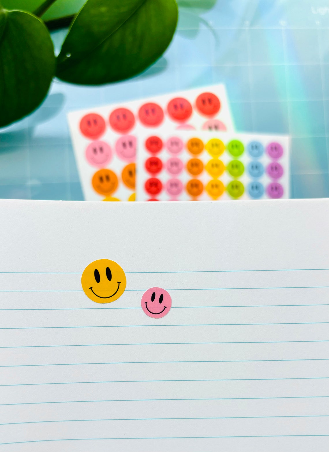 Rainbow Smiley Face Vinyl Sticker Sheet | Planner, Journal - Etsy