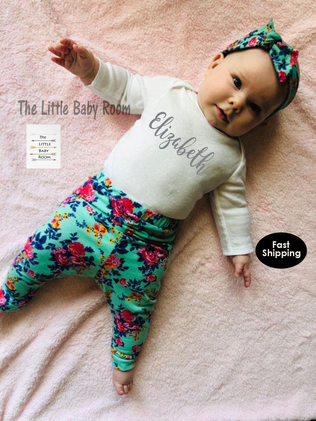 Baby Girls Coming Home Outfit,Baby Girl,Clothes,Floral,Baby Girl Gift,Personalizado Onesie