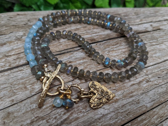 Aquamarine statement necklace best sale