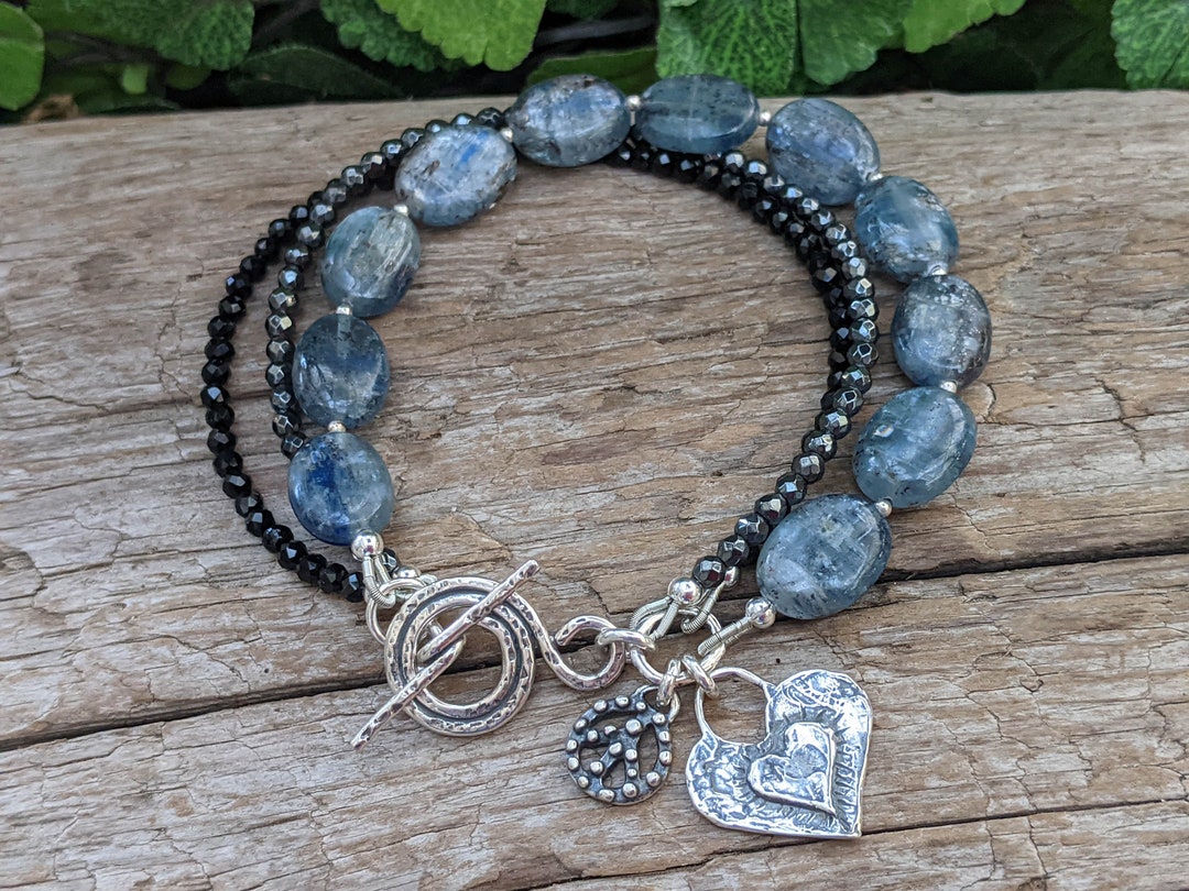 Handstitched Kyanite Leather Bracelet main image 1