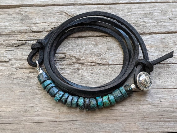 Genuine Turquoise Wrap Bracelet Man Turquoise Bracelet Men s