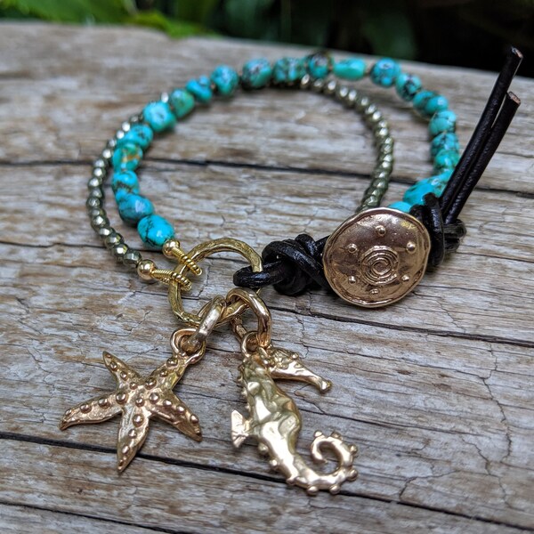 Joy Turquoise Starfish Wrap Bracelet