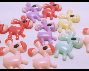 5 PC Assorted Colorful Donkey Horse Flatbacks Cabochons for birthdays crafts DIY jewelry