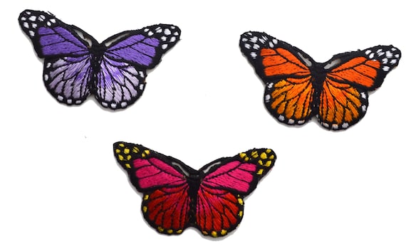 Iron On Patch Applique Butterfly Monarch select color