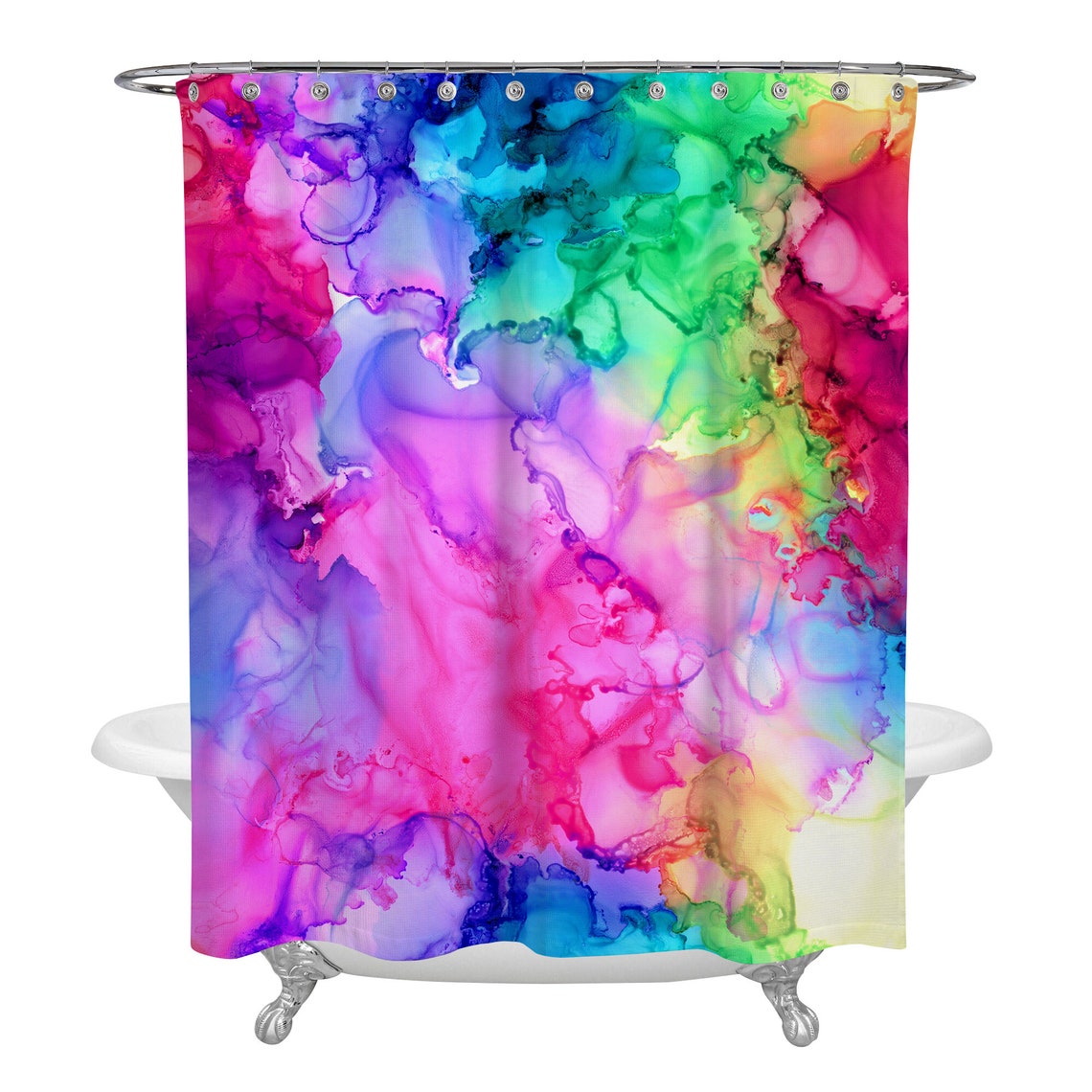 Tie Dye Shower Curtain Watercolor Shower Curtain Fabric Etsy