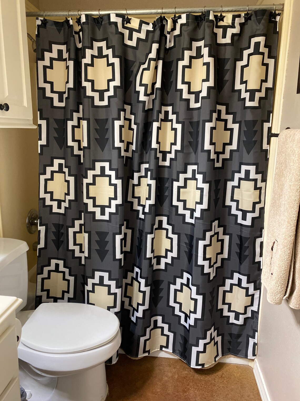 Aztec Decorative Southwest Fabric Shower Curtain Long 72 X 72 Etsy