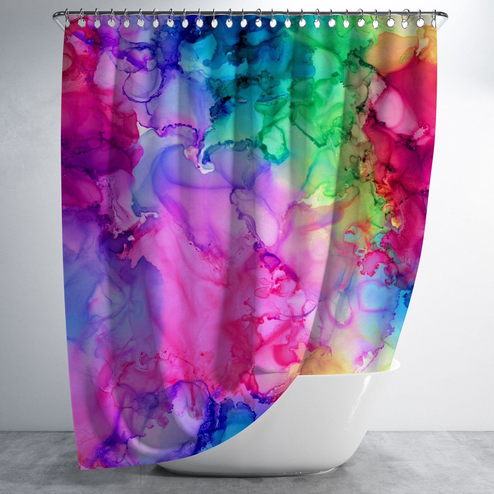 Tie Dye Shower Curtain Watercolor Shower Curtain Fabric Etsy