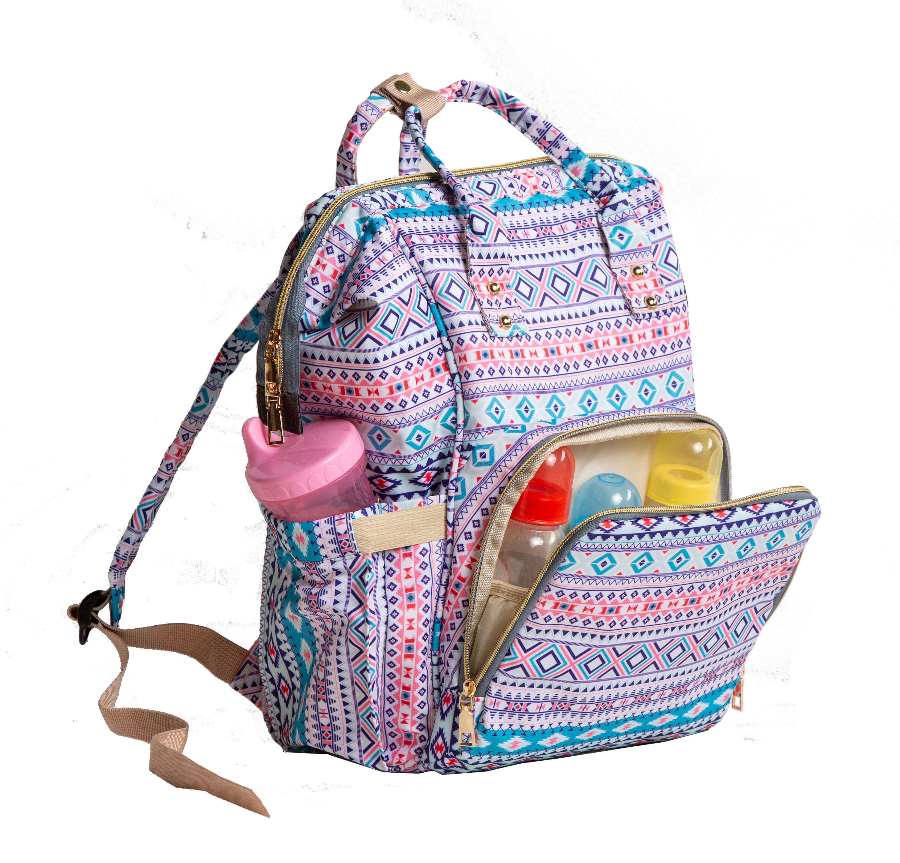 Aztec Tribal Diaper Bag with Pink Blue Turquoise Perfect Boy Etsy
