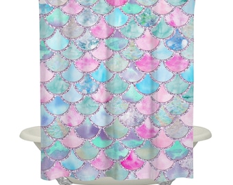 Mermaid Shower Curtain, Mermaid Sequin Shower Curtain