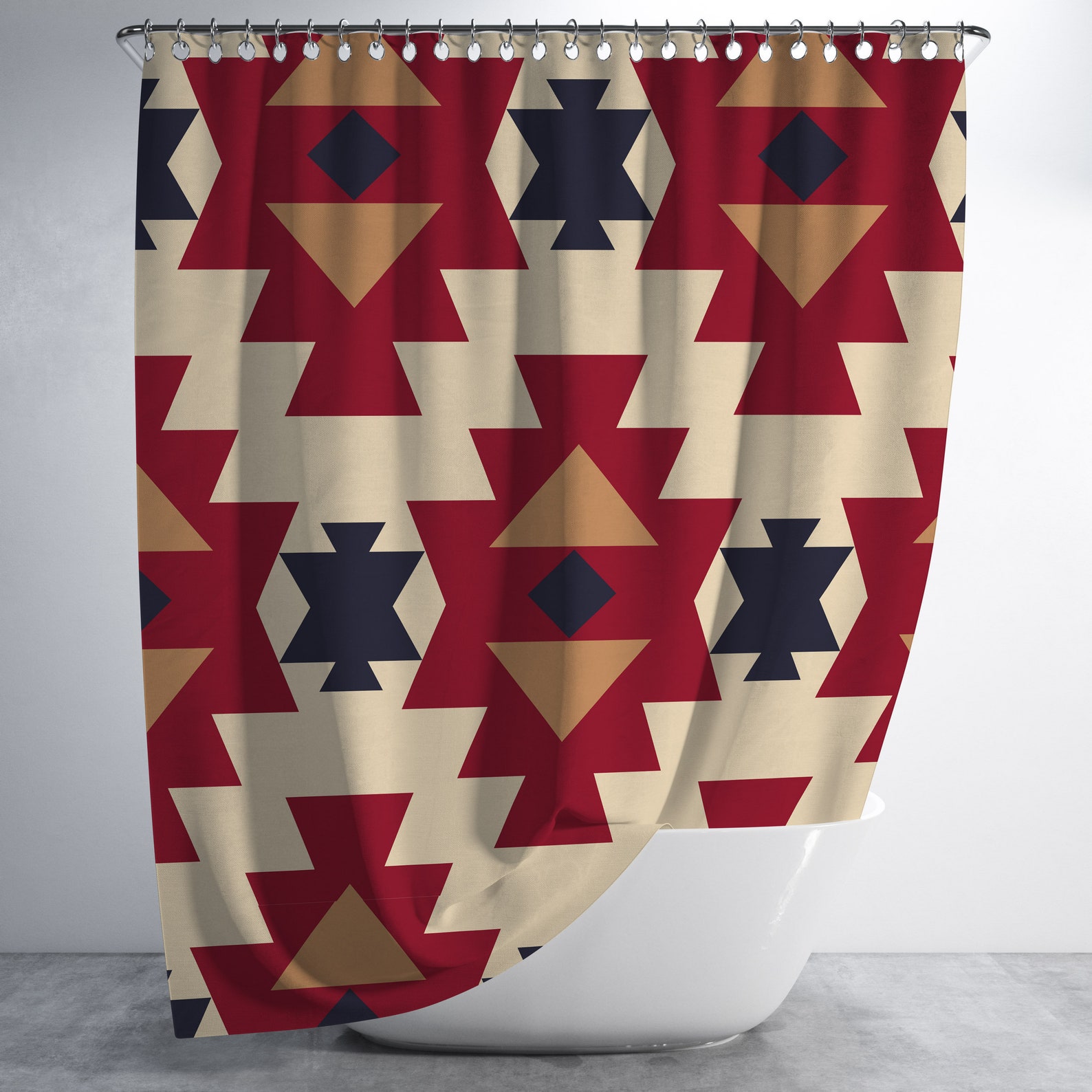 Aztec Decorative Southwest Fabric Shower Curtain Long 72 X 72 Etsy