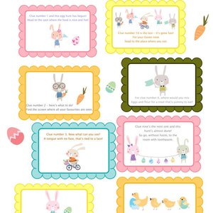 EASTER HUNT Pack - Indoor - 10 PDF clue cards - Easter Bunny letter - Download - Easter Activities - Easter Scavenger Hunt - Easter Game