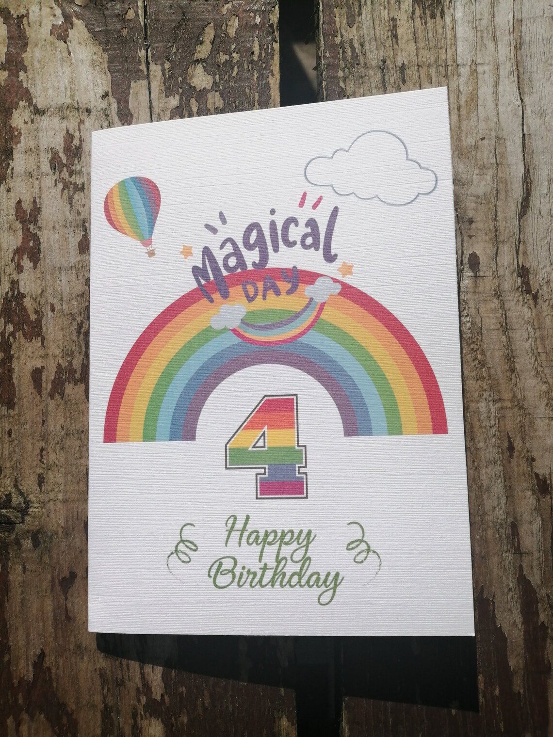 4th BIRTHDAY Card Printable Happy 4th Birthday | Etsy
