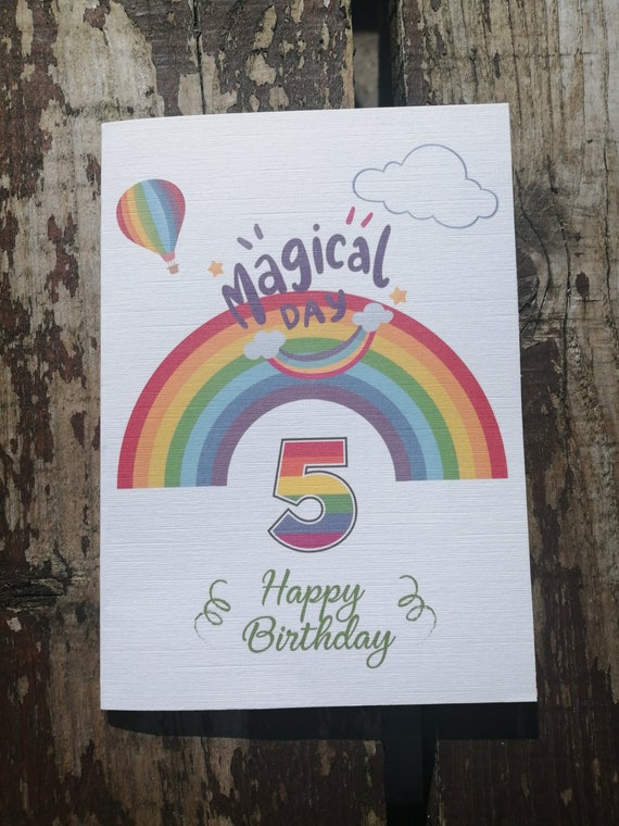 5th BIRTHDAY Card Printable Happy 5th Birthday | Etsy