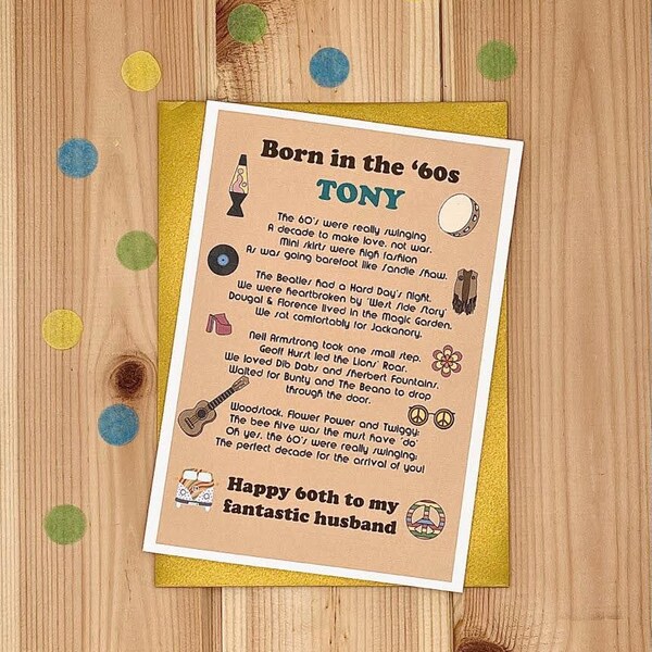 Happy 60th Birthday Card For Son-in-Law - 1965 Year Of Birth Facts
