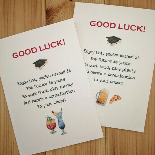 Going to University Card Good Luck at University Card off to Etsy UK