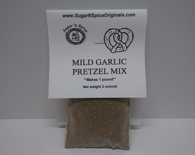 PRETZEL MIX - Mild, Medium Heat or Hot - Choose flavor and bake your pretzels by just adding margarine - Onion, Garlic, Jamaican Jerk & more