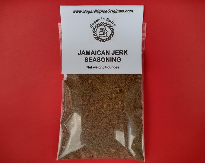 JAMAICAN JERK Seasoning & Rub - 1/4 LB  - Delicious Jerk Chicken or Pork - Party Appetizer; Gift - Bbq