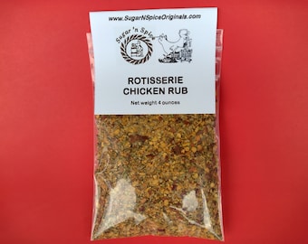 CHICKEN RUB - 1/4 LB - Authentic rotisserie chicken flavor - Garlic, onion, paprika & spices - Gift for your favorite cook; party - Bbq