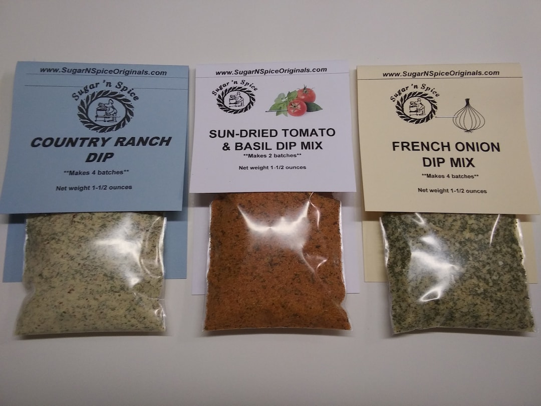 DIP MIX SAMPLER (3) Country Ranch, Sun-dried Tomato Basil & French ...