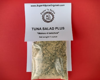TUNA SALAD MIX (or Chicken Salad) - Makes 4 cans - Salt free - Add 1 Tablespoon of mix to can of tuna/chicken and mayonnaise - Great Flavor!