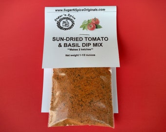 DIP MIX - Sun-dried Tomato & Basil - Great with vegetables, chips, pretzels - Add sour cream - Each packet makes 2 batches - Party Dip
