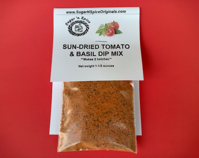 DIP MIX - Sun-dried Tomato & Basil - Great with vegetables, chips, pretzels - Add sour cream - Each packet makes 2 batches - Party Dip