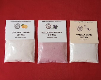 DIP MIXES (3) Orange Cream, Black Raspberry & Vanilla Bean - Add cream cheese and sour cream - Great with a fruit tray, nilla wafers