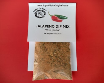 DIP MIX - Jalapeno (Medium Heat) - Great with vegetables, chips, nachos - Add sour cream - Each packet makes 4 batches - Party Dip