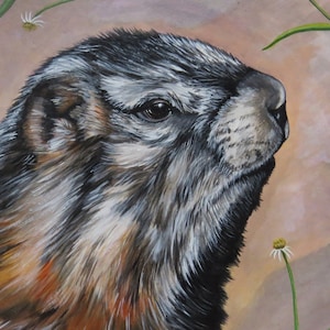 Gelbbauchiges Murmeltier, Murmeltier, Unikat. Amerikanische Wildtiere, Yellowstone National Park, Mount Washburn, Grand Teton, zeitgenössische Kunst