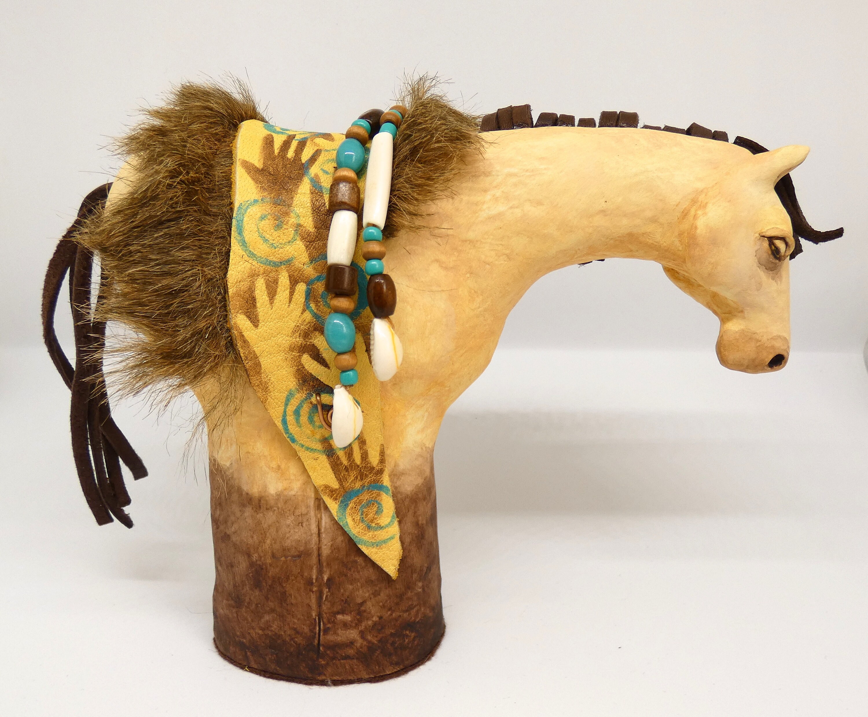 Native American Inspired Spirit Horse Sculpture: Buttermilk Buckskin ...