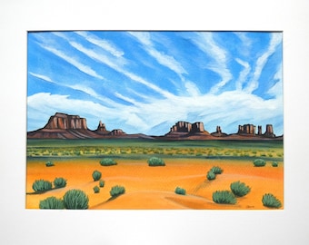 Monument Valley Painting: Original Arizona Desert Landscape Art