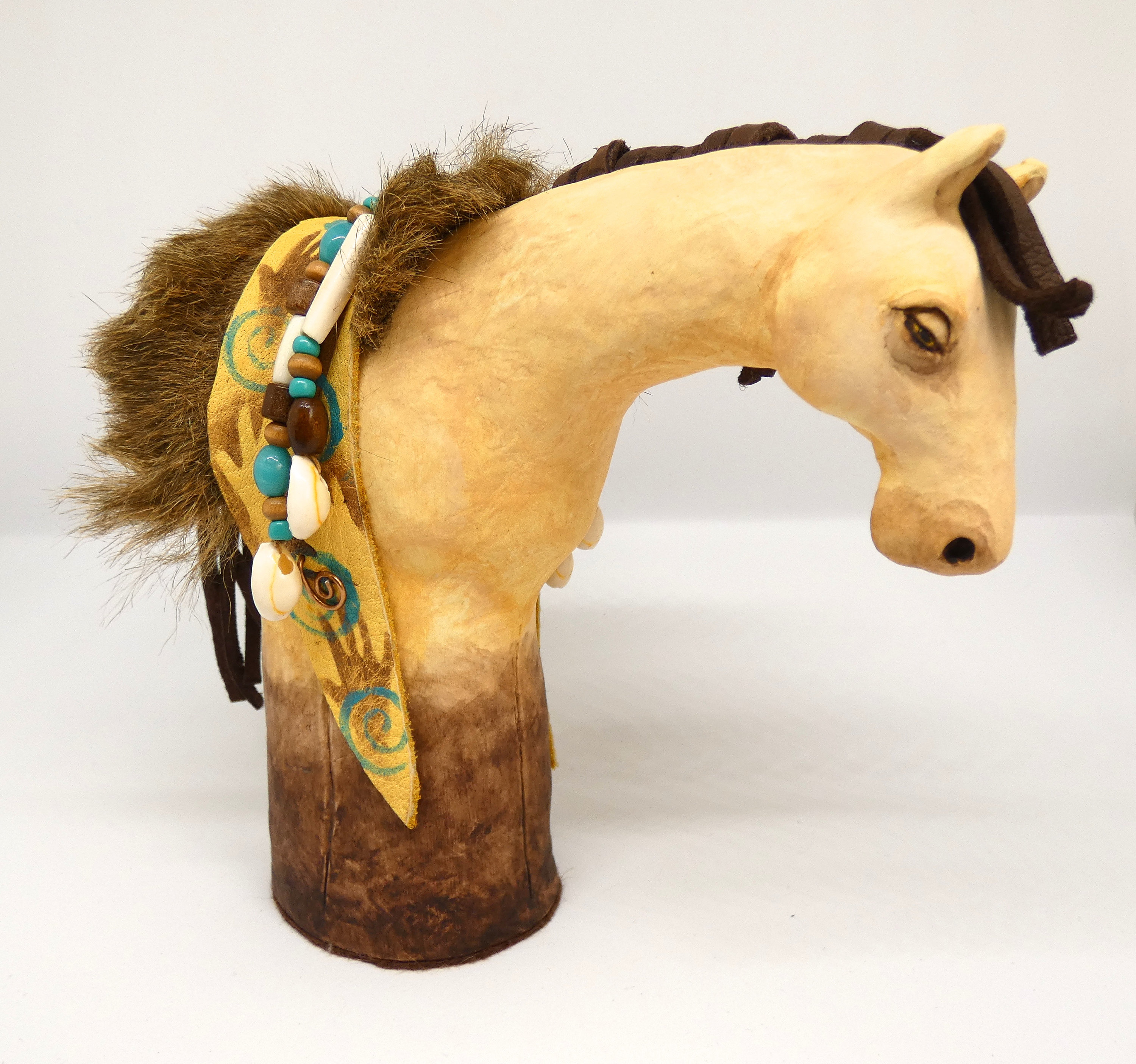 Native American Inspired Spirit Horse Sculpture: Buttermilk Buckskin ...