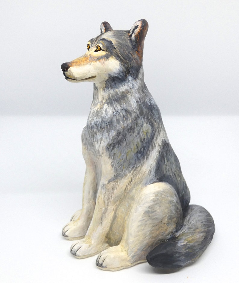 totem animal Grand Teton wildlife whimsical sculpture southwest decor Yellowstone Native American Indian spirit wolf ornament